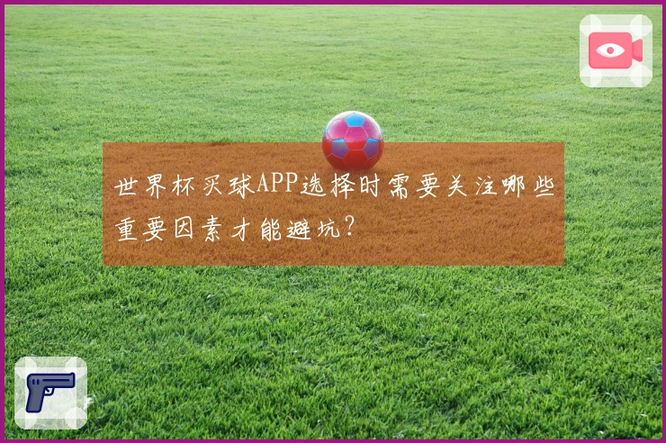 世界杯买球APP选择时需要关注哪些重要因素才能避坑？